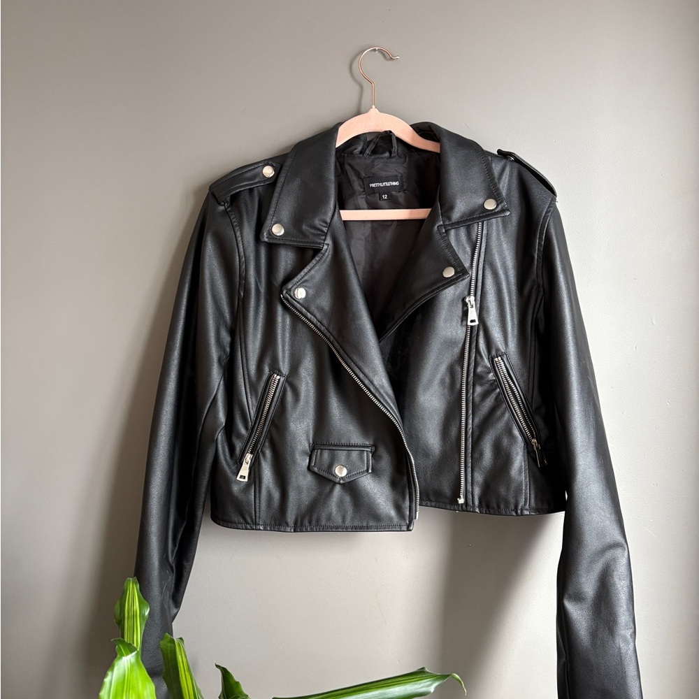 PrettyLittleThing Black Leather Jacket